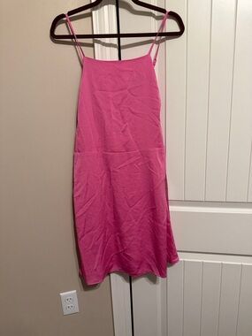 Express Bright Pink A-Line Spaghetti-Strap Skirt